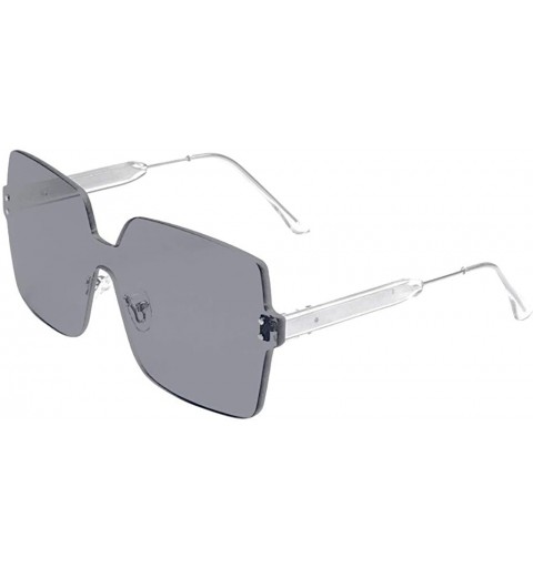 Semi-rimless Women Men Sunglasses Rimless Frame Colorful SunGlasses Fashion 2019 - A - CX18NQ0RR4H $7.94