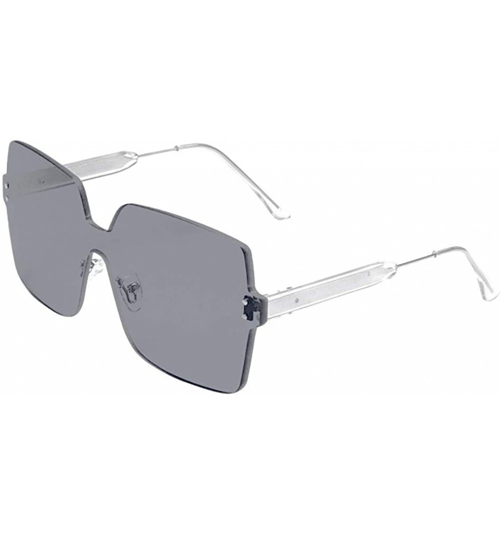 Semi-rimless Women Men Sunglasses Rimless Frame Colorful SunGlasses Fashion 2019 - A - CX18NQ0RR4H $7.94