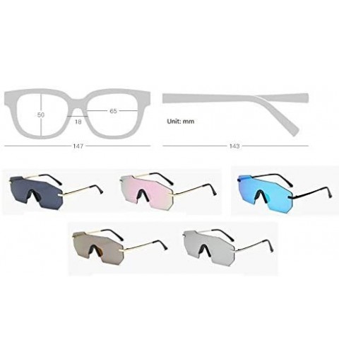 Goggle Personality integrated Sunglasses Goggles Rimless HD Lenses UV Protection - Black - CZ18LD9QA0L $18.85