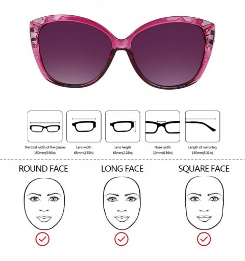 Sport Cateye Sunglasses for Women Oversized Designer Vintage 80s Sunglasses with UV Protection - Purple & Purple - CX18EGM3OH...
