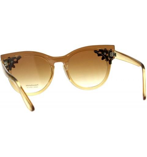 Oversized Womens Rhinestone Sunglasses Unique Lens Over Frame UV 400 - Brown - CD18EZW7ETM $10.07