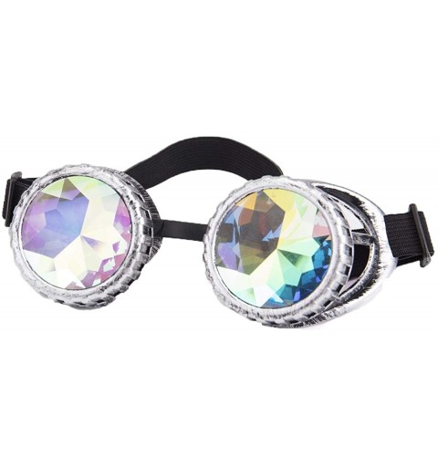 Goggle Kaleidoscope Rave Goggles Steampunk Glasses with Rainbow Crystal Glass Lens - Anti-silver-new Arrival - CG18IDZX3AI $1...