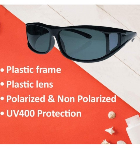Rectangular Fit Over Sunglasses Over Glasses - Polarized & Non-Polarized - Polarized Rhinestone - Tort Frame/Smoke Lens - CB1...