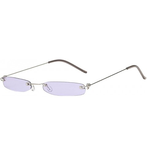 Oversized Vintage Transparent Small Frame Sunglasses Fashion Eyewear Metal Frame UV Protection - C - C31908N8QM0 $23.75