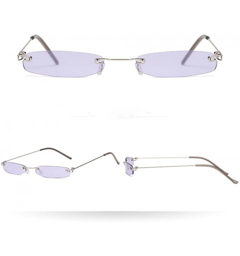 Oversized Vintage Transparent Small Frame Sunglasses Fashion Eyewear Metal Frame UV Protection - C - C31908N8QM0 $12.71
