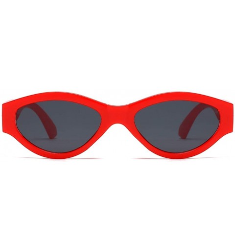 Oval Women Sunglasses Retro Black Drive Holiday Oval Non-Polarized UV400 - Red - CY18R0QLZXT $10.01