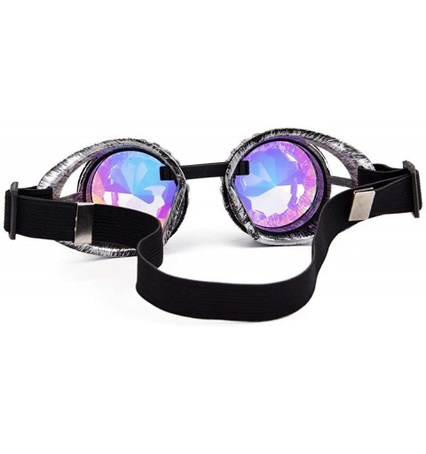 Goggle Kaleidoscope Rave Goggles Steampunk Glasses with Rainbow Crystal Glass Lens - Anti-silver-new Arrival - CG18IDZX3AI $1...