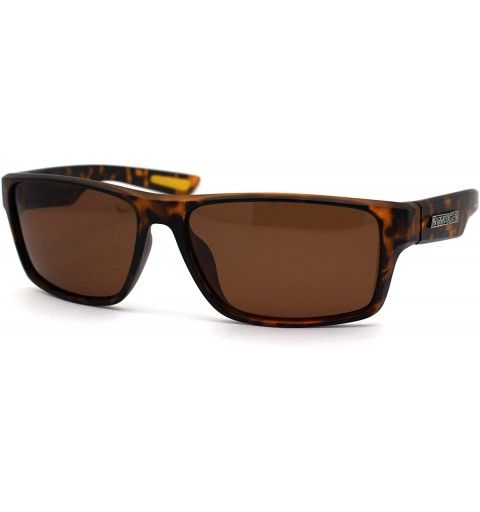 Rectangular Polarized 90s Classic Rectangle Light Weight Plastic Sunglasses - Matte Tortoise Brown - CJ195EDZYLS $14.34