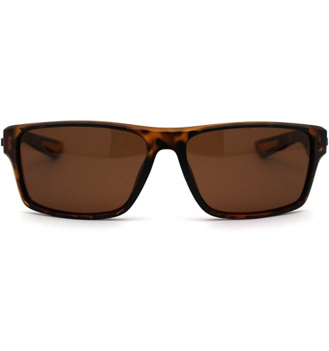 Rectangular Polarized 90s Classic Rectangle Light Weight Plastic Sunglasses - Matte Tortoise Brown - CJ195EDZYLS $14.34