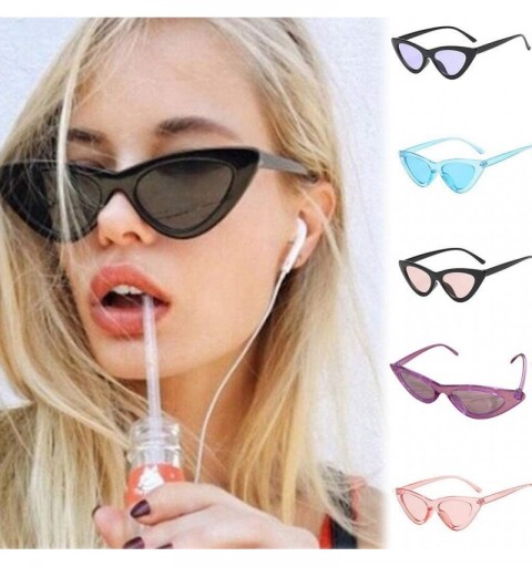 Oval Retro Cat Eye Sunglasses- Sexy Unisex Vintage Eye Sunglasses Retro Eyewear Fashion Radiation Protection - CG196EZHI52 $6.84