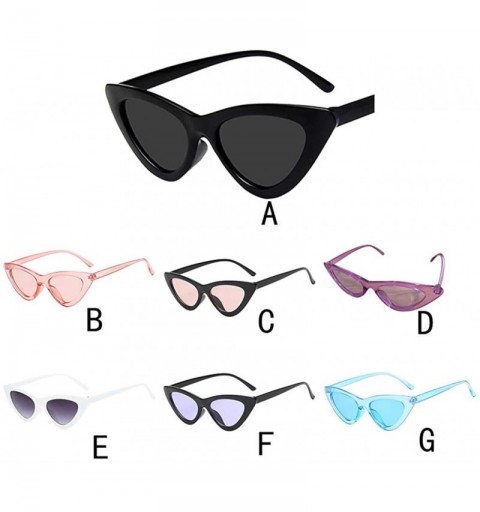 Oval Retro Cat Eye Sunglasses- Sexy Unisex Vintage Eye Sunglasses Retro Eyewear Fashion Radiation Protection - CG196EZHI52 $6.84
