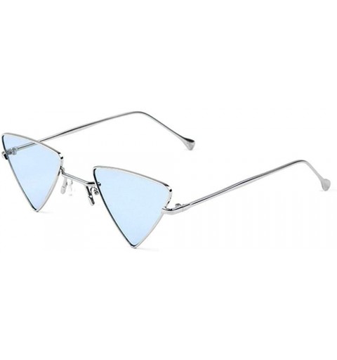 Aviator Triangle Geometric Lenses Retro Aviator Sunglasses - Silver Metallic Frame - C818W4OGRH4 $9.94