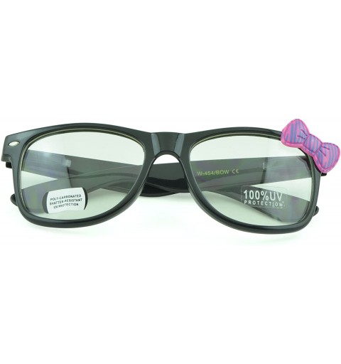 Square Women's Kitty Style Sunglasses with Whisker or Bow Accent - Black-kitty - CN12D1CQ0DV $8.07