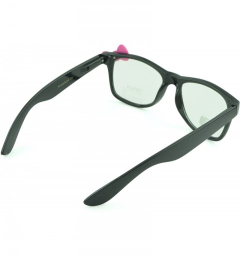 Square Women's Kitty Style Sunglasses with Whisker or Bow Accent - Black-kitty - CN12D1CQ0DV $8.07