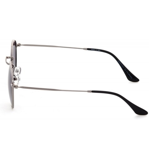 Square Premium Unisex Round Polarized Sunglasses with Metal Frame - UV400 Protection Lenses - Made in Italy - Gun Metal - CG1...