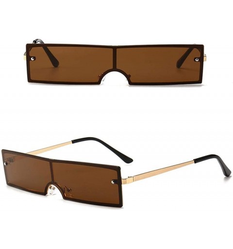 Square New Fashion Women Eyewear Casual Square Shape Sunglasses Sunglasses - Coffee - C3190347HTT $27.46