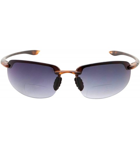 Rimless Mens Rimless Bifocal Reading Sunglasses Sports Wrap Reader Glasses - Tortoise - C018WYNMIN2 $13.86
