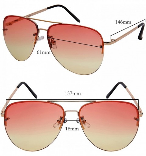 Aviator fashion Aviator Sunglasses Clear and Color Lenses W/Fiber Case - 5113 - Silver Frame/ Blue Gradient Lens - CF187C652M...