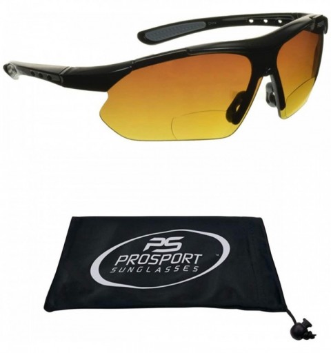 Wrap Bifocal Sunglasses Rimless Wraparound - 2 Pairs of Black Grey - C31965H63QZ $19.66