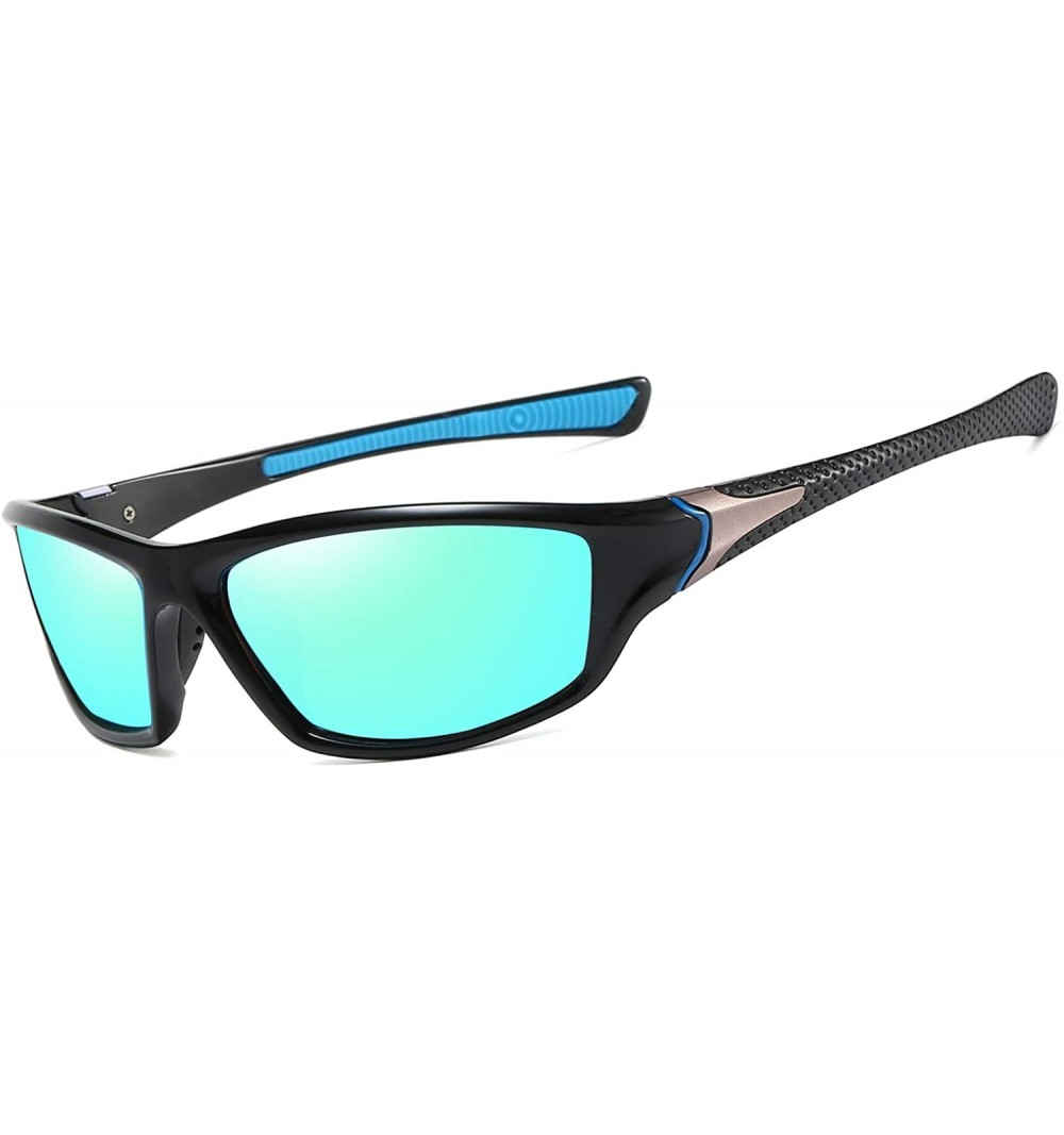 Sport Mens Sport Sunglasses Polarized Eyewear for Driving Fishing Golf Baseball UV400 Protection - Ice Blue - C0193HQG77S $12.54