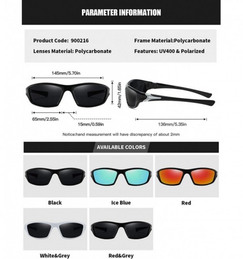 Sport Mens Sport Sunglasses Polarized Eyewear for Driving Fishing Golf Baseball UV400 Protection - Ice Blue - C0193HQG77S $12.54