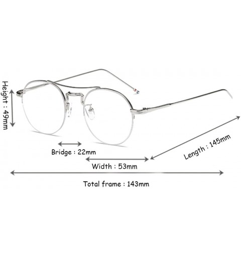 Round Male and Female Myopia Fashion Glasses Retro Round Frame Glasses - Silver - CL18EARX7NU $30.86