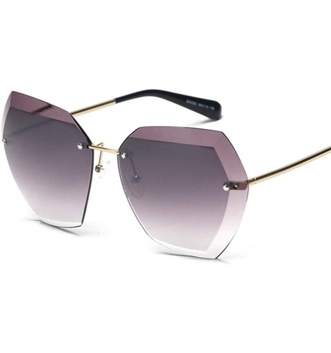Rimless Designer Women Sunglasses Vintage Rimless Frame Summer Lens Shade Glasses - C5 Gradient Brown - C4198O3XYTM $12.93