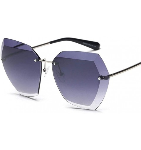 Rimless Designer Women Sunglasses Vintage Rimless Frame Summer Lens Shade Glasses - C5 Gradient Brown - C4198O3XYTM $12.93