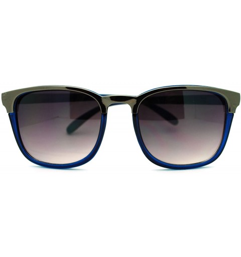 Square Metallic Top Thin Square Sunglasses Women's Stylish Eyewear - Blue - CN11HUWZO5J $11.74