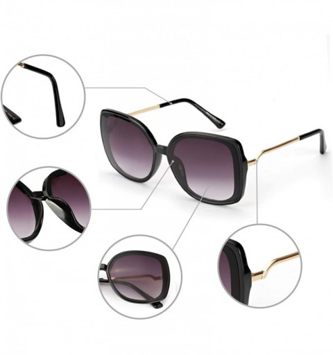 Round Oversized Square Suglasses for Women Polarized - Fashion Vintage Classic Shades for Outdoor UV Protection - CB18SAKIQ20...