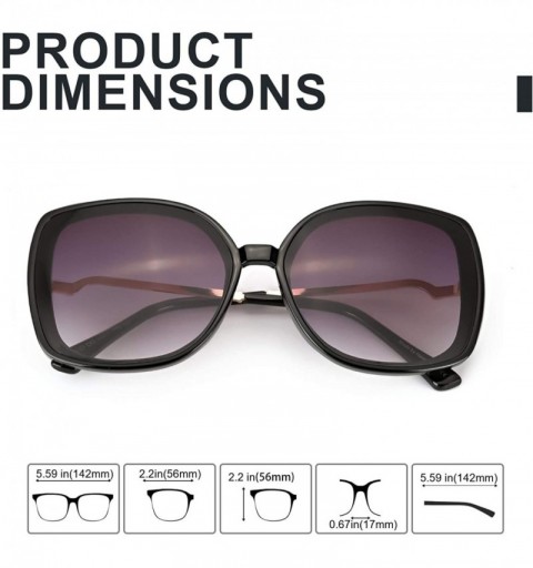 Round Oversized Square Suglasses for Women Polarized - Fashion Vintage Classic Shades for Outdoor UV Protection - CB18SAKIQ20...