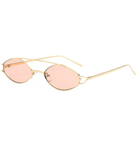 Oval Vintage Oval Sunglasses for Women - Small Metal Frame Candy Color by 2DXuixsh - G - C918S925Y5X $9.84