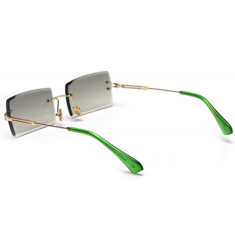 Rimless Fashion RimlSunglasses Women Accessories Rectangle FeSun Glasses Green Black Brown Square Eyewear - CA199C4TYDT $16.28
