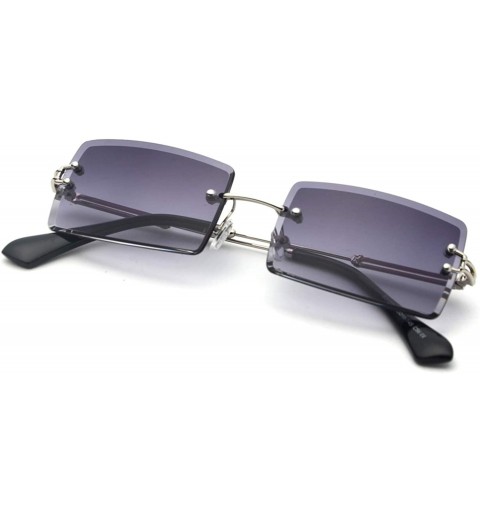 Rimless Fashion RimlSunglasses Women Accessories Rectangle FeSun Glasses Green Black Brown Square Eyewear - CA199C4TYDT $16.28