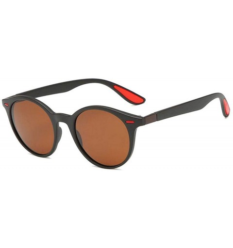 Round Outdoor Polarized Men Sunglasses Luxury Round Rivet Women Sun Glasses Mens Driving Sunglass Womens - Brown - CA197A29X8...