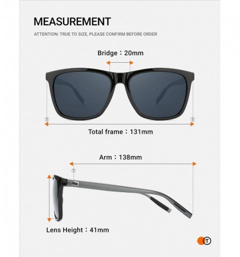 Rectangular Polarized Sunglasses for Women Men Driving Rectangular Aluminum Sun Glasses UV 400 Protection - 03-grey/Grey - CT...