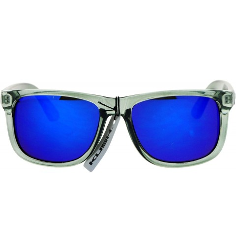 Square KUSH Sunglasses Unisex Slate Gray Square Frame Mirror Lens UV 400 - Gray (Blue Mirror) - CD186NWUEZH $10.82