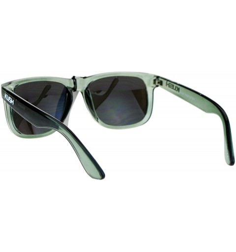 Square KUSH Sunglasses Unisex Slate Gray Square Frame Mirror Lens UV 400 - Gray (Blue Mirror) - CD186NWUEZH $10.82