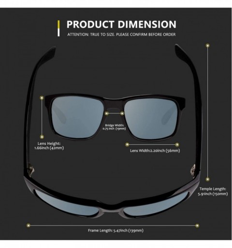 Rectangular Premium TR90 Rectangular Mens Polarized Driving Sunglasses for Men Blender Sun Glasses HF03 - C818TUC3CRN $19.67