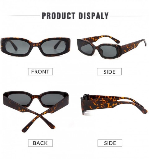 Rectangular Rectangle Sunglasses for Women Retro Fashion Sunglasses UV 400 Protection Square Frame Eyewear - CL18AS0EACI $16.46