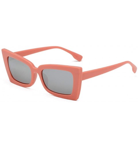 Oversized Retro Oversized Square Sunglasses Plastic Lenses Fashion Eyeglass - Pink - C118NHDIQG2 $9.00