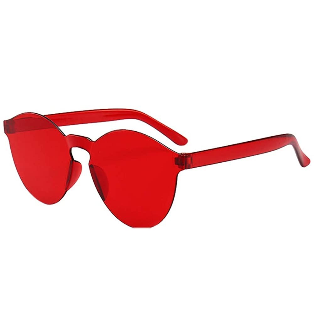 Goggle Unisex Fashion Eyewear Frameless Sunglasses Vintage Glasses - Red - CA19740MCE2 $8.14