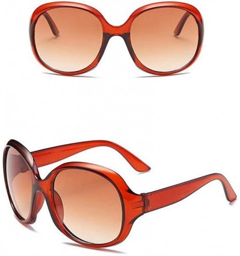 Oversized Women's Fashion Sunglasses Large Frame Vintage Shade Glasses - Brown - CA18TQY8Y6E $7.18