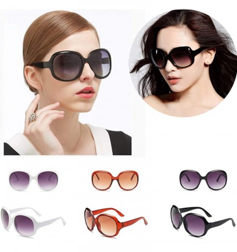 Oversized Women's Fashion Sunglasses Large Frame Vintage Shade Glasses - Brown - CA18TQY8Y6E $7.18