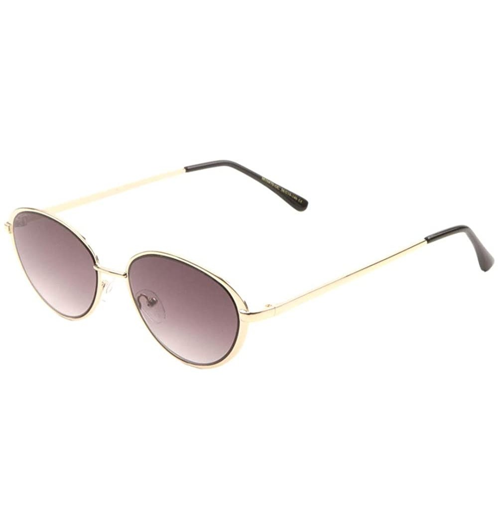 Cat Eye Oceanic Color Flat Frame Oval Cat Eye Sunglasses - Smoke - C71909L7UDZ $11.85