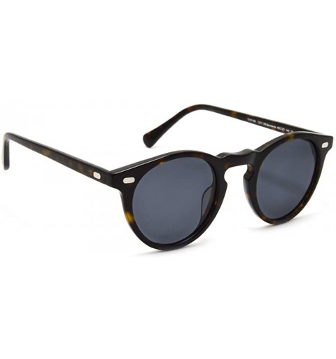 Round Vintage Round Sunglasses For Men Polarized Circle Frame For Women UV400 Large Eyeglasses - Dark Brown Grey - CJ18YEH7L8...