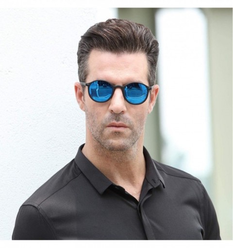 Round Women Polarized Round Sunglasses Retro Vintage UV400 Men Night Vision Steampunk Eyewear Mirror Reflective - CT197Y74KWG...