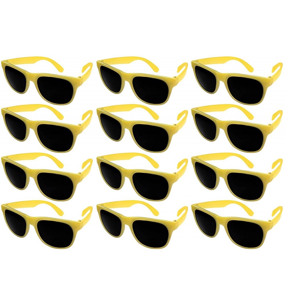 Sport 12 Pack Fun Party Color Changing Sunglasses UV Protective Lens 5402D - Milk-yellow - CT18E0YIS8C $28.22