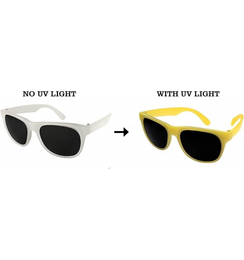 Sport 12 Pack Fun Party Color Changing Sunglasses UV Protective Lens 5402D - Milk-yellow - CT18E0YIS8C $28.22