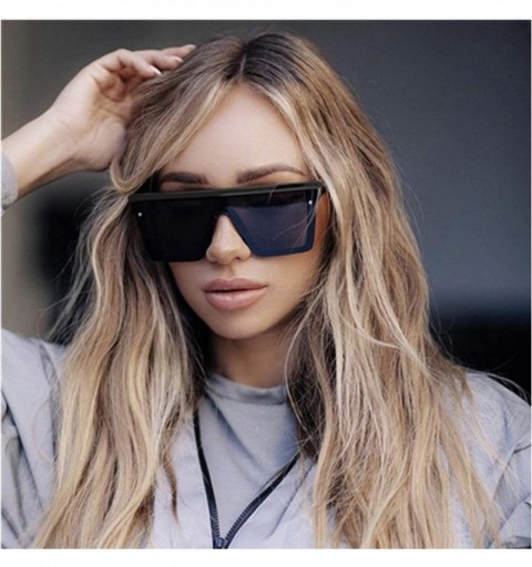 Square Vintage Ovesized Sunglasses Women Shades Luxury Brand RimlSquare Sun Glasses Men Black Dames - CD1984YD7RQ $21.69